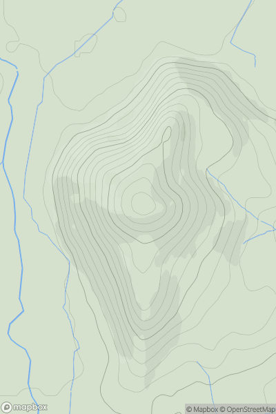 Thumbnail image for Swinside [Lake District C&W] [NY243224] showing contour plot for surrounding peak